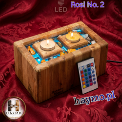 Świecznik drewniany LED Black Edition Rosi No. 2