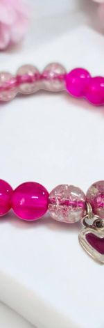 Bransoletka na gumce fuksja