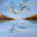 Białe łodzie-obraz akrylowy 60x60 cm  - 