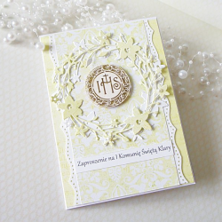 Zaproszenie komunijne z perełkami#2