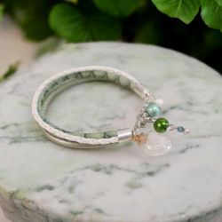 Bransoletka rzemykowa mięta