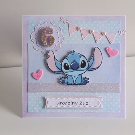 Kartka personalizowana na urodziny Stitch