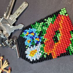 Polne Kwiaty Maki Chabry Brelok breloczek zawieszka do kluczy torebki