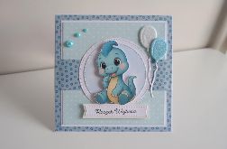 Personalizowana kartka na roczek dinozaur