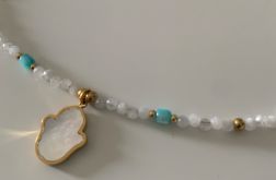 Naszyjnik z naturalnej masy perłowej z Ręka Fatimy