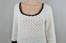 Sweter biało-czarny