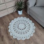 Dywan okrągły szydełkowy ze sznurka  90cm - Dywan szydełkowy