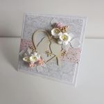 Kartka na ślub ręcznie robiona w pudełeczku z sercem 2 - Kartka na ślub ręcznie robiona w pudełeczku z sercem
