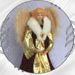 Anioł w eleganckiej sukni - anioł z klejnotem