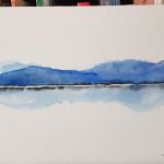Pejzaż-akwarela formatu 24/32 cm . - 