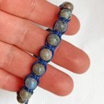 Bransoletka makrama boho denim z Labradorytem - 