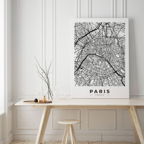 Plakat mapa paryża #32 50X70 B2