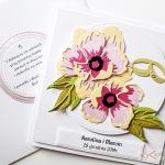 Kartka ŚLUBNA różowo-brzoskwiniowa - Różowo-brzoskwiniowa kartka ślubna z kwiatami