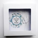 Subtelna kartka z gołębicą na Chrzest  - Kartka handmade na Chrzest w ozdobnym pudełku