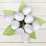 TULIPANY, biały bawełniany bukiet - białe tulipany