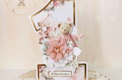 Urodzinowa kartka cyferka prezent "BearLove1"