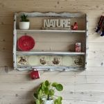 Rustykalna półka kuchenna, na kubki i talerze, Shabby Chic  - 