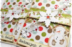 Kartka świąteczna z bałwankiem