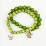 Bransoletki srebrne zielone jabłuszka. - Bransoletki srebrne zielone jabłuszka.