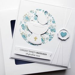 Skromna kartka na Chrzest ręcznie robiona