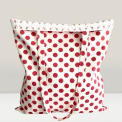 Torba na zakupy,bawełniana torebka na ramię,shoperka w groszki.