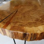 Stolik plaster drewna dąb żywica - 