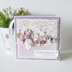 Romantyczna kartka z bukietem kwiatów v.5 - fiol2