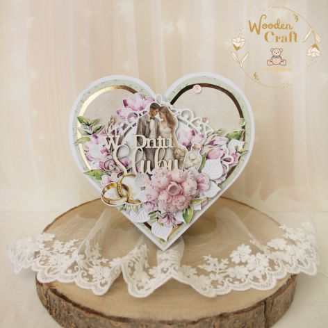 Kartka ślubna serce "MagnoliaLove" GOTOWA