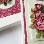 Kartka ROCZNICA ŚLUBU kremowo-rubinowa - Kremowo-rubinowa kartka na rocznicę ślubu w pudełku