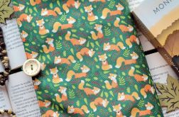 Wodoodporne etui na książkę: liski na zielonym