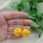 Żółte kolczyki kwiatki wesele ślub na lato - prezent dla mamy