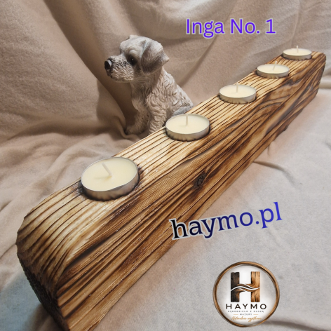 Świecznik świerkowy Shou Sugi Ban Inga No. 1