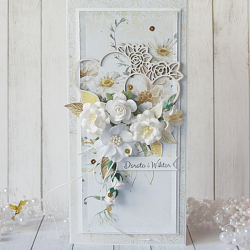 Kartka na ślub w pudełku "White & Cream" DL-2