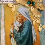 Tradycyjna kartka z Maryją i Dzieciątkiem - 
