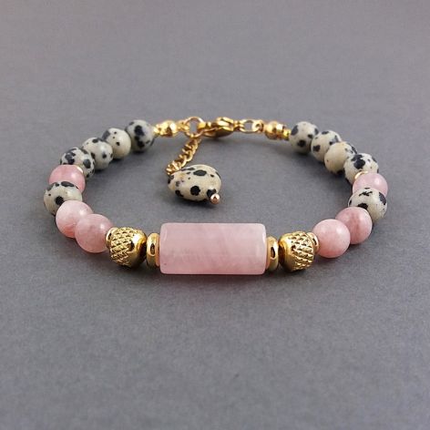 Bransoletka z różowym kwarcem