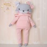 Lisek Pola przytulanka prezent różowy dresik - 