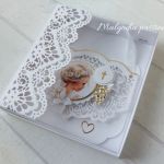 Kartka w kształcie torebki Pierwsza Komunia Święta - 