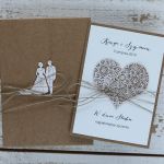 Stylowy zestaw kartka pudełko rustyk serca - kartka na ślub