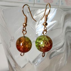 Kolczyki Crackle zielone