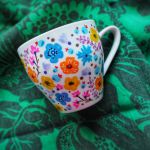 Wiosenna filiżanka ze spodkiem ŁAKA - na dzień kobiet