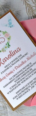 Zaproszenie komunijne - Wiosenne Kwiaty 1