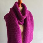 Komplet fuksja, duża czapka + ogromny szal. - komplet fuksja