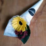 Gerbera - kwiat z filcu - żółty - 