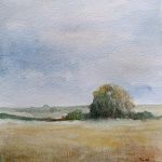 Drzewko-akwarela formatu 15x15 cm  - 