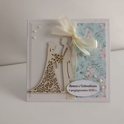 Personalizowana Kartka ręcznie robiona na Ślub handmade I