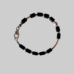 Elegancka bransoletka z Onyksu i srebra p.925 - Bransoletka autorska z Onyksu i srebra