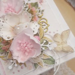 Kartka w różach do pudełka