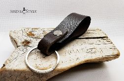 Breloczek męski skórzany brązowy