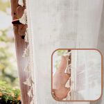 Zasłony gotowe lniane boho z frędzlami panel sztora 130/240cm - 