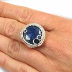 Lapis, Srebrny pierścionek z lapis lazuli - Lapis Lazuli, Srebrny pierścionek z lapisem, ręcznie wykonany, prezent dla niej, prezent dla mamy, prezent urodzinowy, biżuteria autorska
